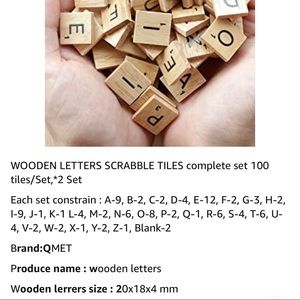 Scrabble wooden letters